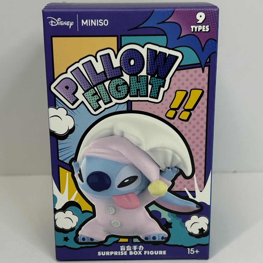 Disney Miniso Stitch Pillow Fight Series Surprise Box Mystery Figure New Sealed